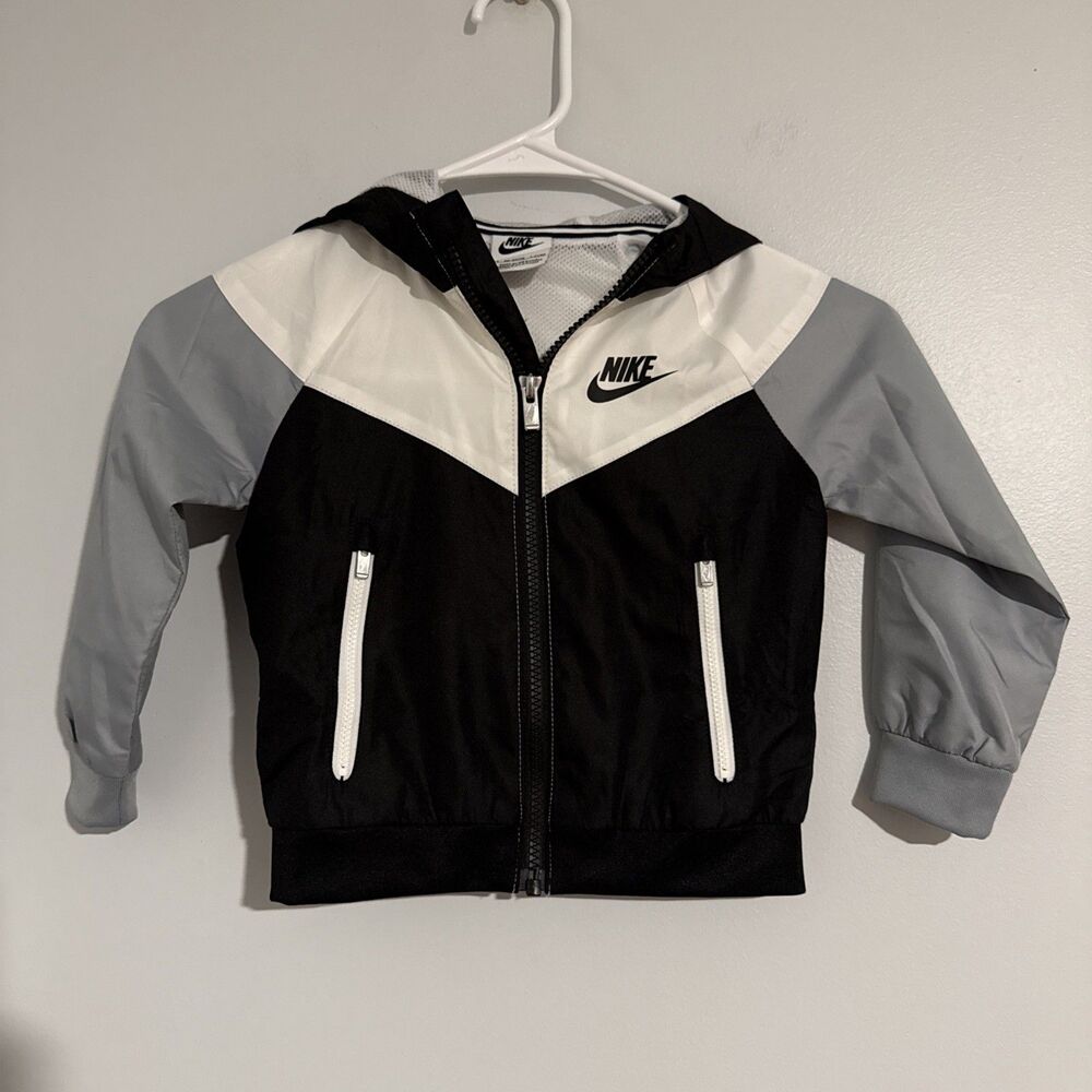 Nike Toddler Boys Hooded Jacket Windbreaker, Mesh, Blue/Gray, Size 2T